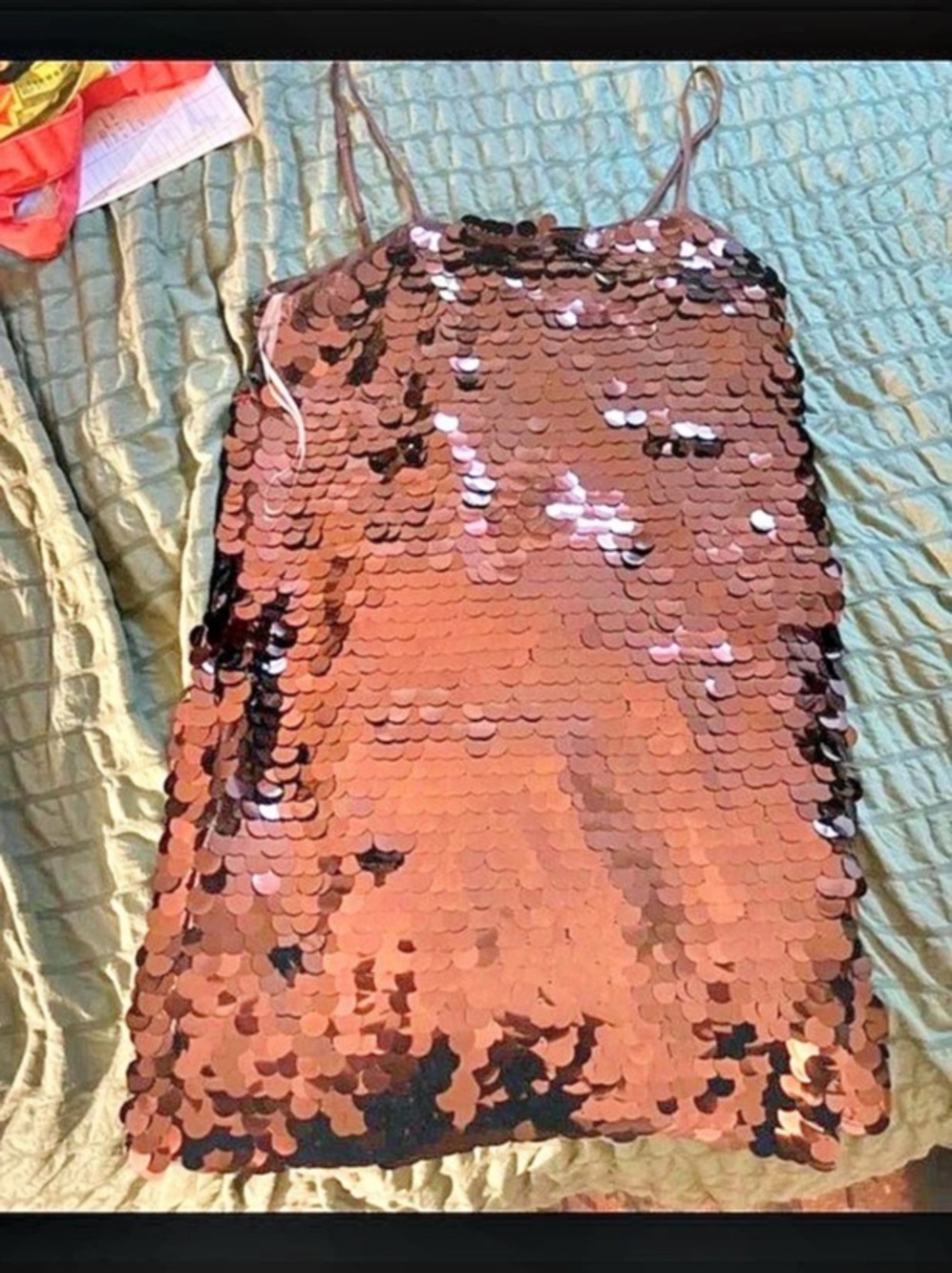 Brown Sequin Mini Dress Like New